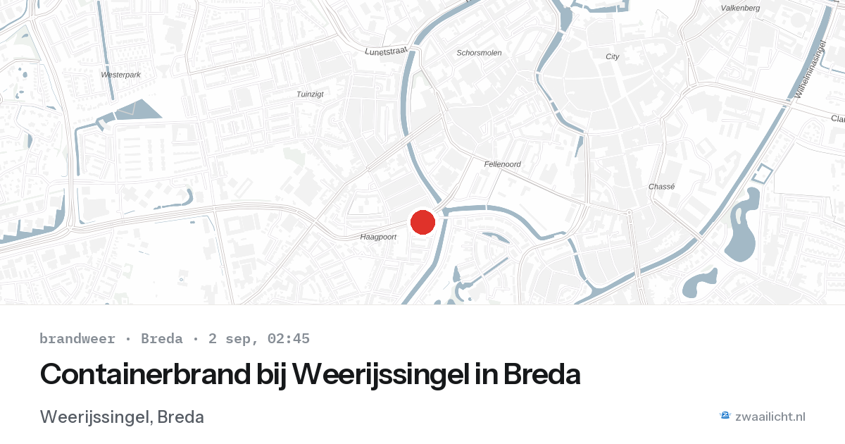 Containerbrand bij Weerijssingel in Breda — 2 sep 2026