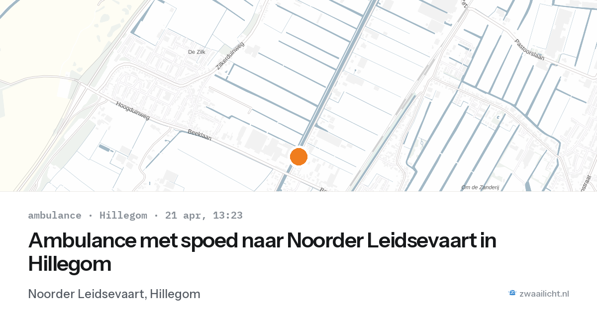 Ambulance met spoed naar Noorder Leidsevaart in Hillegom — 21 apr 2026