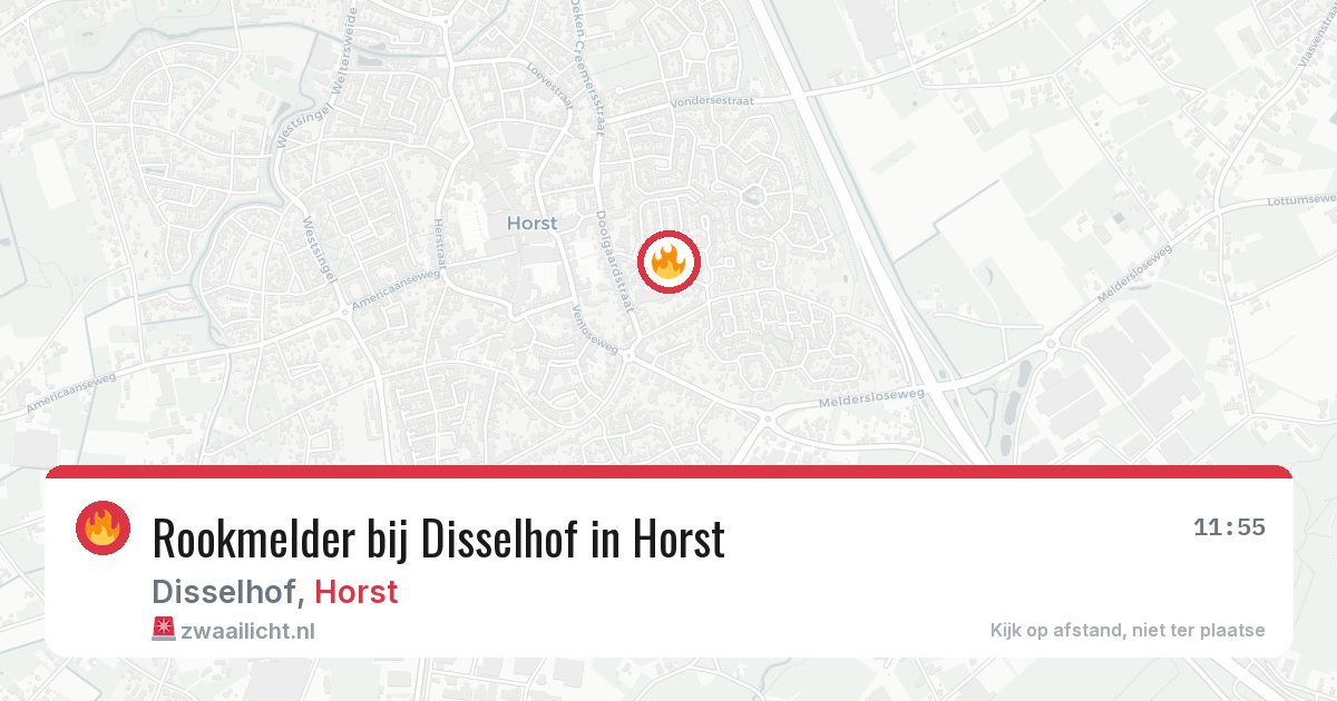 Rookmelder bij Disselhof in Horst — 28 jun 2026