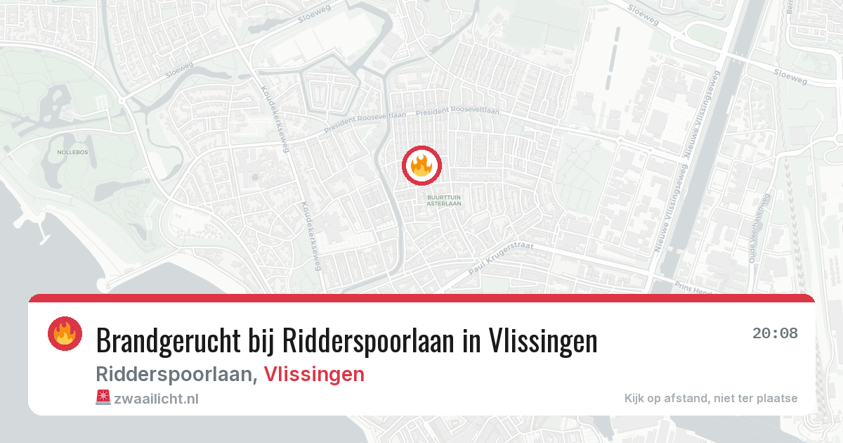 Brandgerucht bij Ridderspoorlaan in Vlissingen — 29 jun 2026