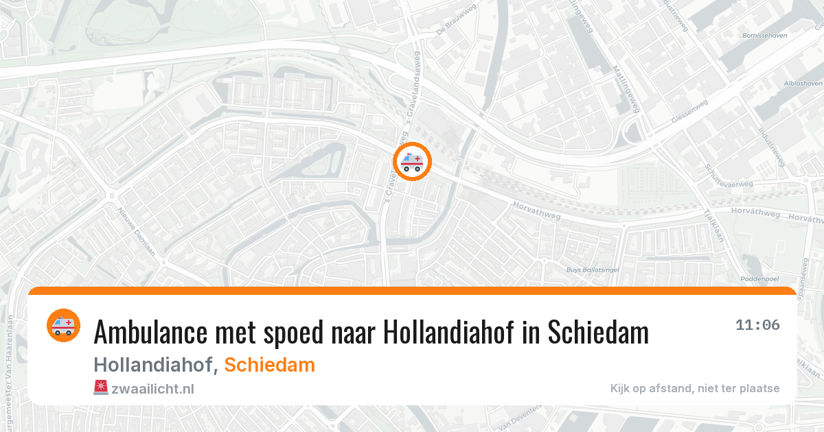 Ambulance met spoed naar Hollandiahof in Schiedam — 21 jun 2026