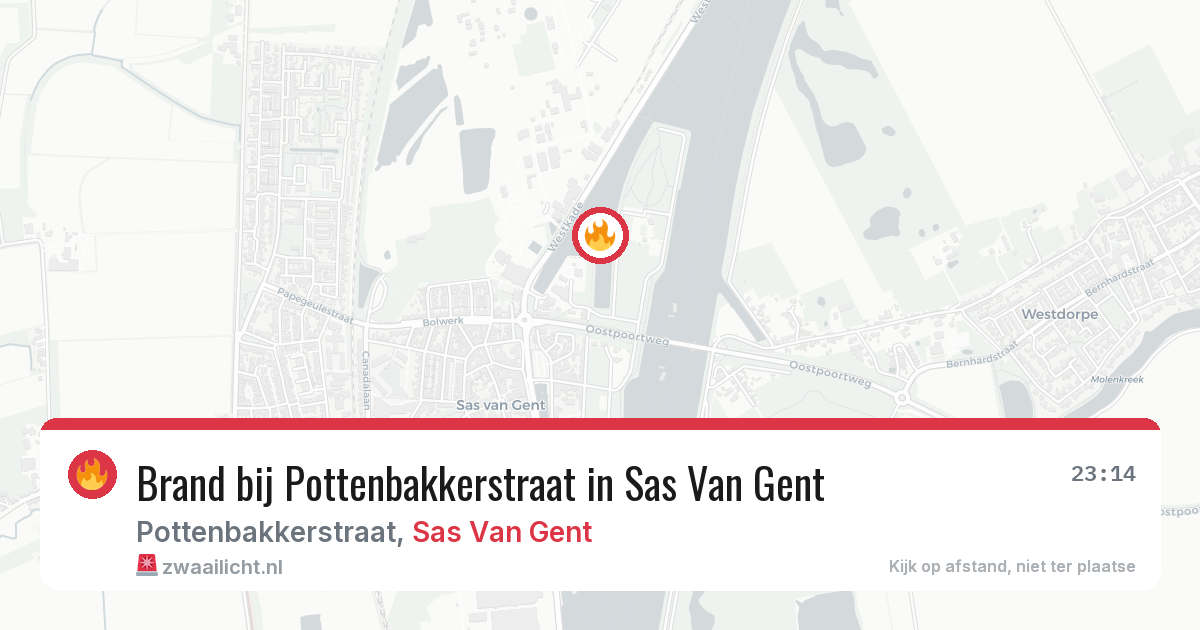 Brand bij Pottenbakkerstraat in Sas Van Gent — 26 jun 2026