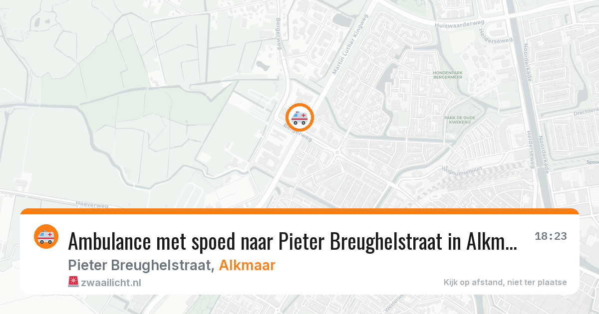 Ambulance met spoed naar Pieter Breughelstraat in Alkmaar — 22 mrt 2026