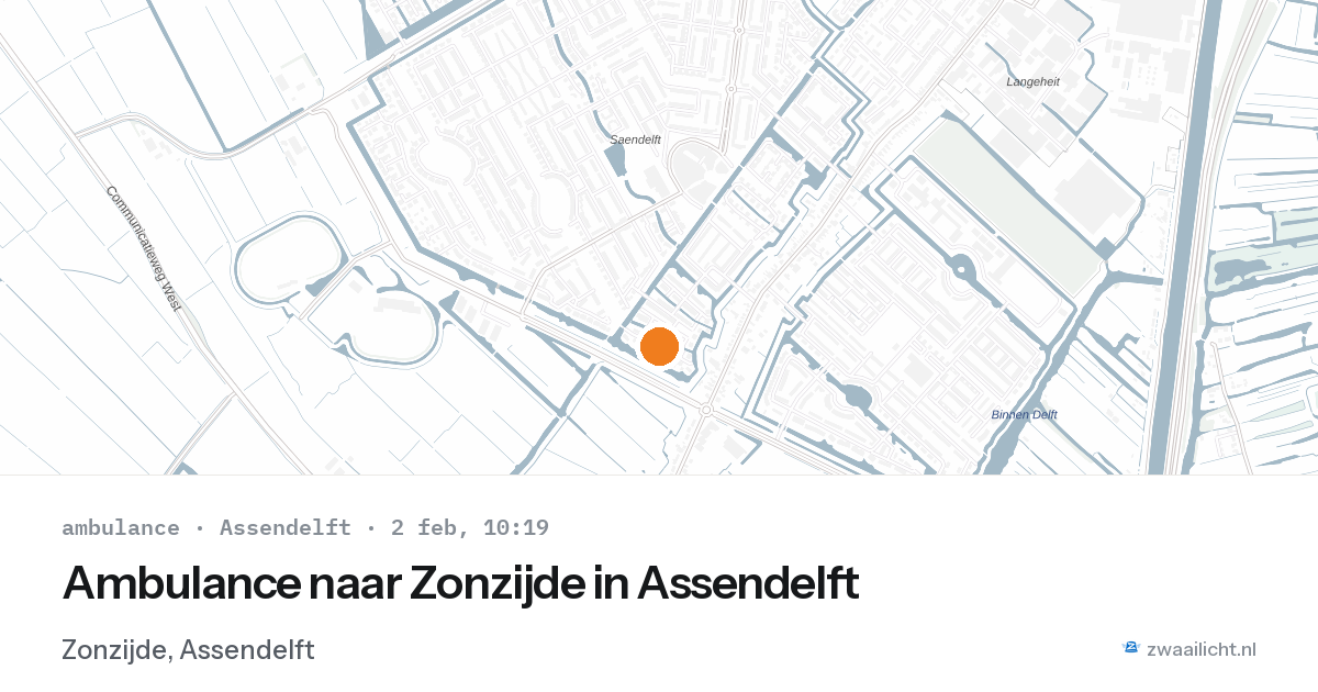 Ambulance naar Zonzijde in Assendelft — 2 feb 2026