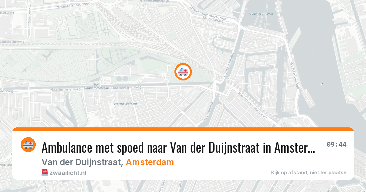 Ambulance met spoed naar Van der Duijnstraat in Amsterdam — 14 aug 2026