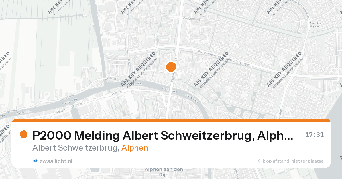 P2000 Melding Albert Schweitzerbrug, Alphen — 16 mei 2026