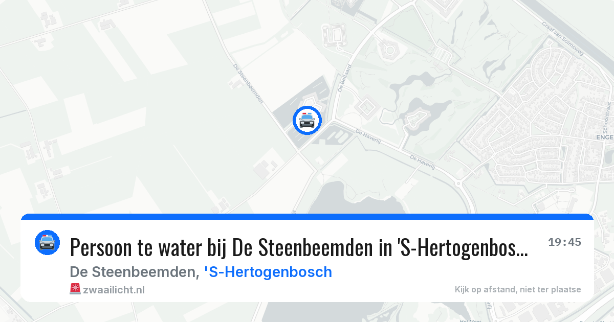 Persoon te water bij De Steenbeemden in 'S-Hertogenbosch — 29 apr 2026