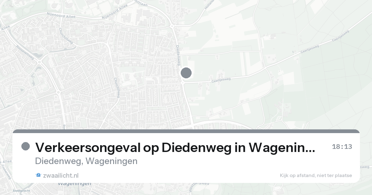 Verkeersongeval op Diedenweg in Wageningen — 18 aug 2026