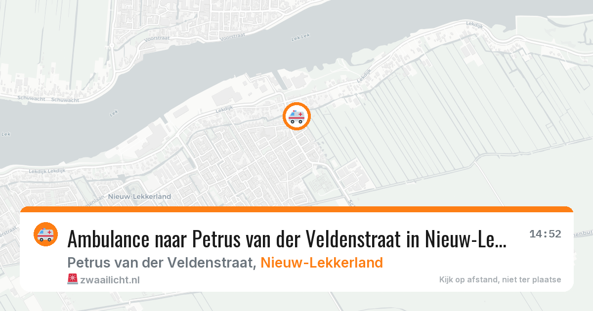 Ambulance naar Petrus van der Veldenstraat in Nieuw-Lekkerland — 24 mei 2026