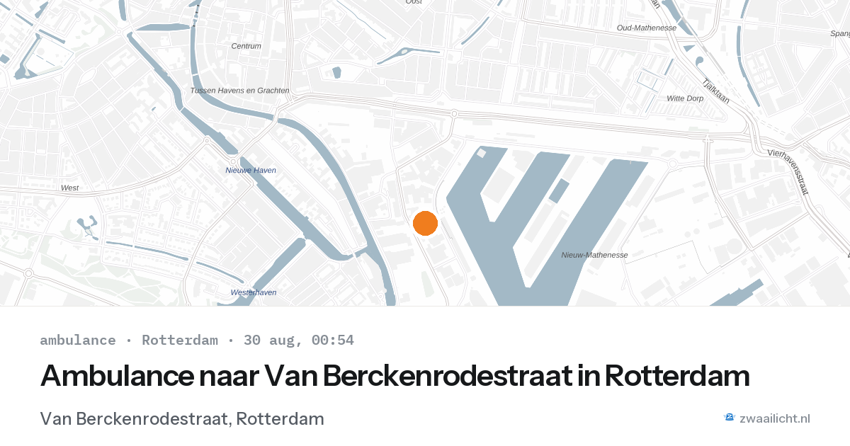 Ambulance naar Van Berckenrodestraat in Rotterdam — 29 aug 2026