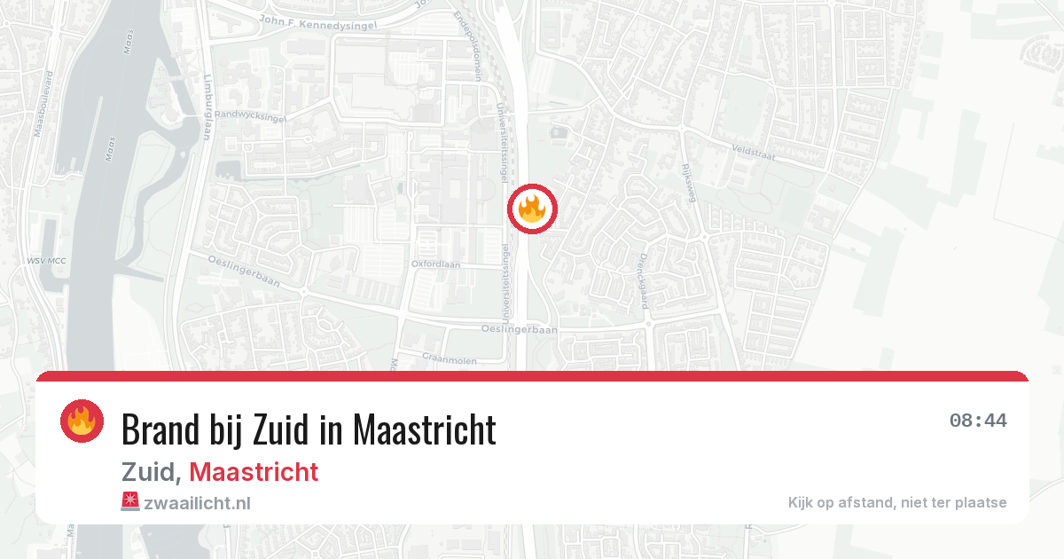 Brand bij Zuid in Maastricht — 12 aug 2026
