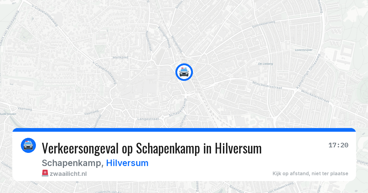 Verkeersongeval op Schapenkamp in Hilversum — 14 aug 2026