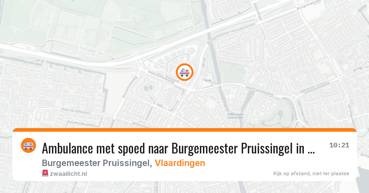 Ambulance met spoed naar Burgemeester Pruissingel in Vlaardingen — 10 aug 2026