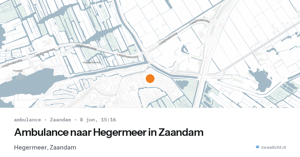 Ambulance naar Hegermeer in Zaandam — 8 jun 2026
