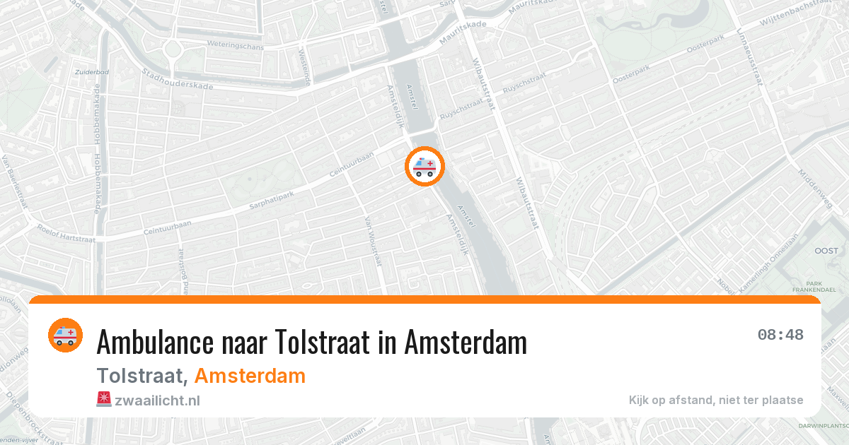 Ambulance naar Tolstraat in Amsterdam — 15 jul 2026