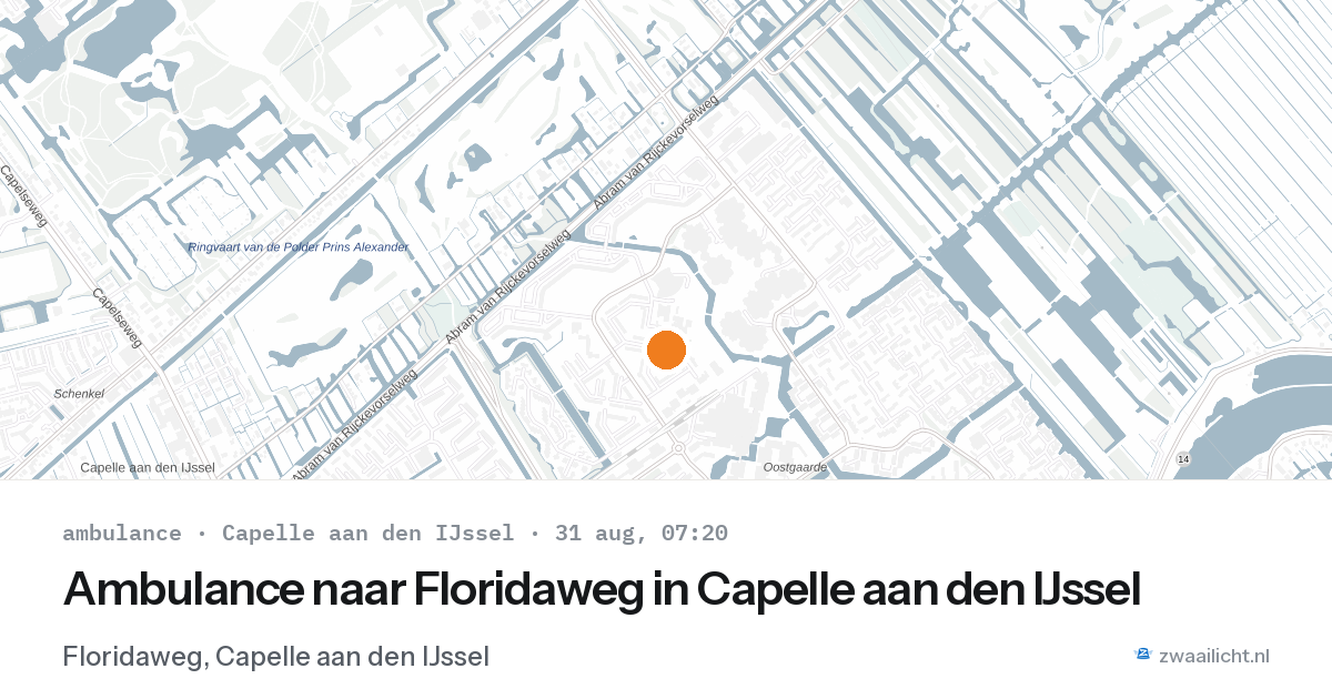Ambulance naar Floridaweg in Capelle aan den IJssel — 31 aug 2026