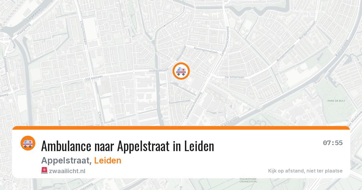 Ambulance naar Appelstraat in Leiden — 26 jul 2026