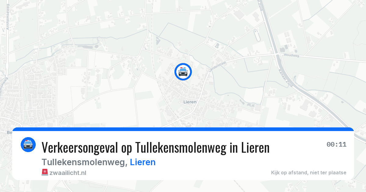 Verkeersongeval op Tullekensmolenweg in Lieren — 25 jun 2026