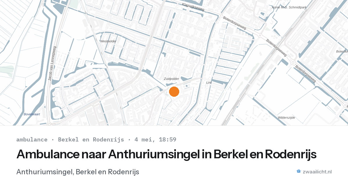Ambulance naar Anthuriumsingel in Berkel en Rodenrijs — 4 mei 2026