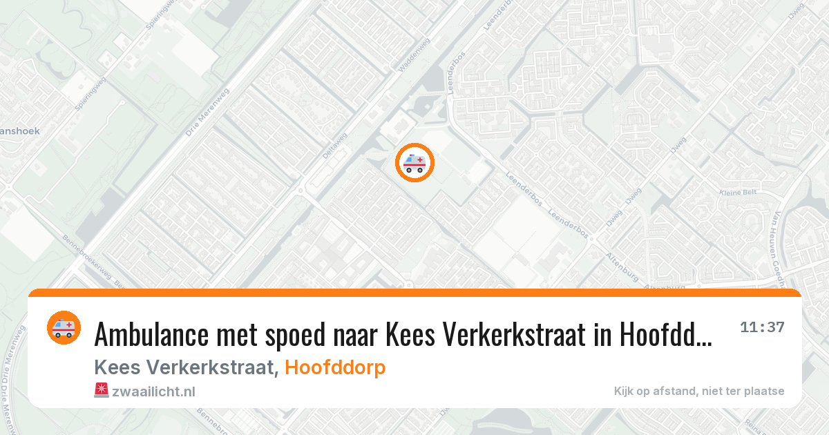 Ambulance met spoed naar Kees Verkerkstraat in Hoofddorp — 29 mrt 2026