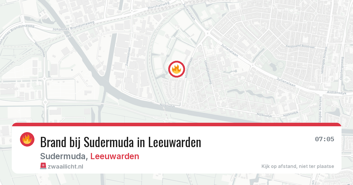 Brand bij Sudermuda in Leeuwarden — 17 mrt 2026