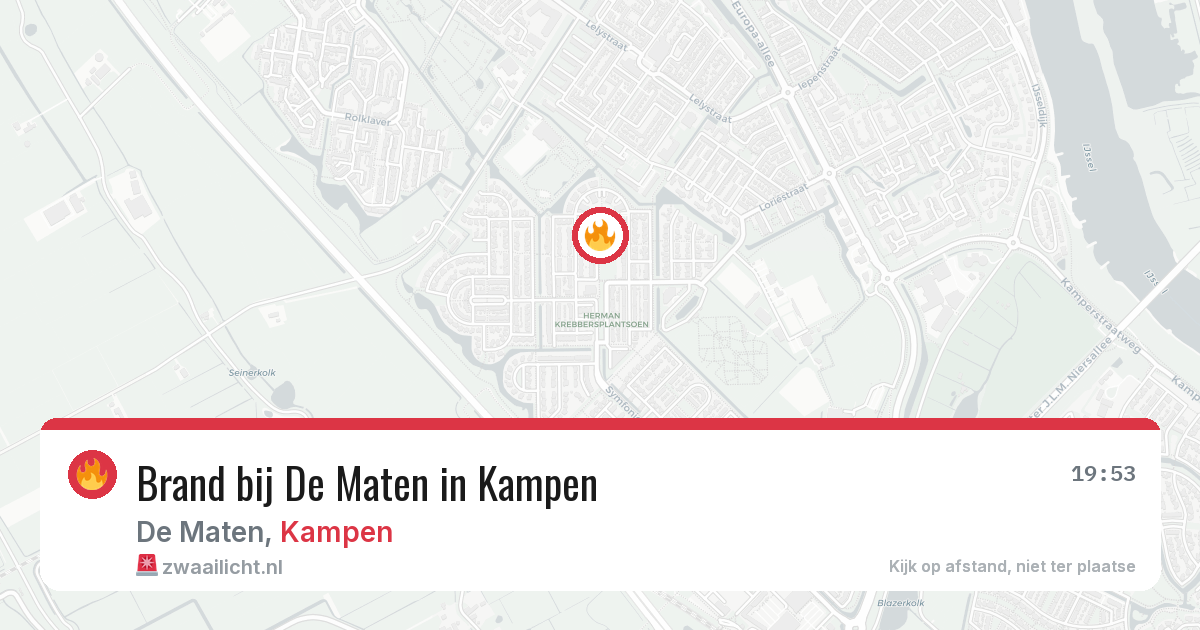 Brand bij De Maten in Kampen — 22 mrt 2026