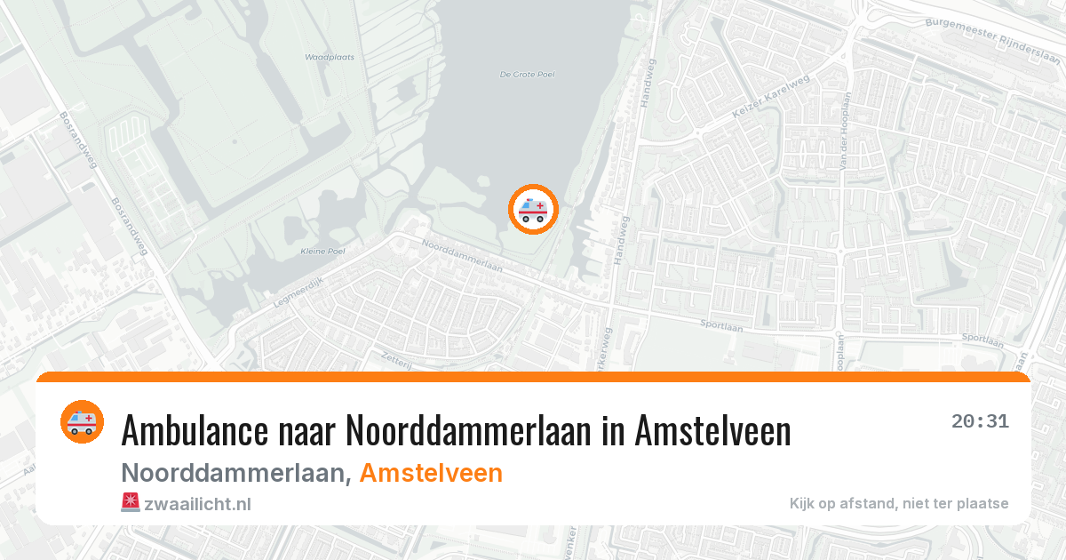 Ambulance naar Noorddammerlaan in Amstelveen — 31 mei 2026