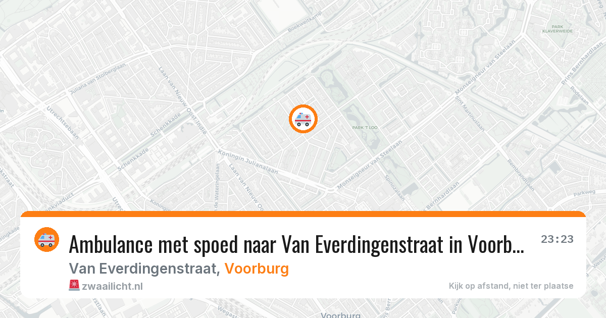 Ambulance met spoed naar Van Everdingenstraat in Voorburg — 16 jul 2026