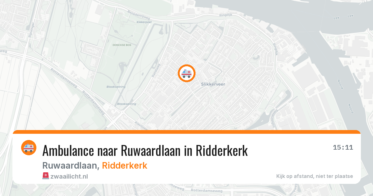 Ambulance naar Ruwaardlaan in Ridderkerk — 17 jul 2026