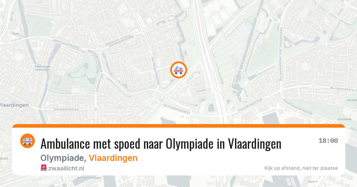 Ambulance met spoed naar Olympiade in Vlaardingen — 30 jul 2026