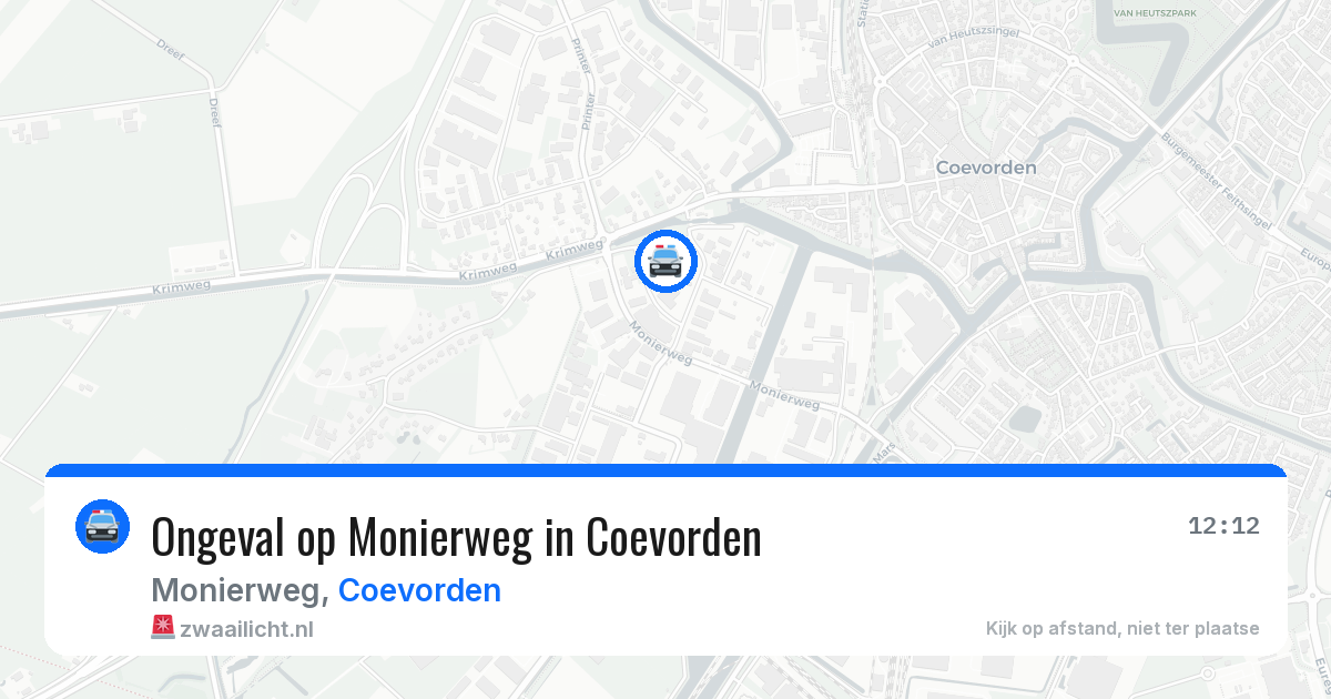 Ongeval op Monierweg in Coevorden — 20 mei 2026