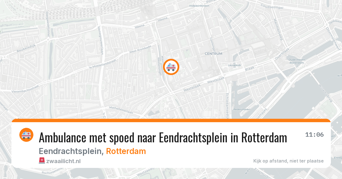 Ambulance met spoed naar Eendrachtsplein in Rotterdam — 11 aug 2026