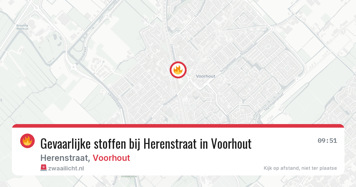 Gevaarlijke stoffen bij Herenstraat in Voorhout — 19 mei 2026