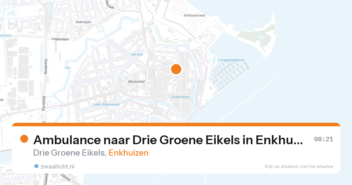 Ambulance naar Drie Groene Eikels in Enkhuizen — 28 aug 2026