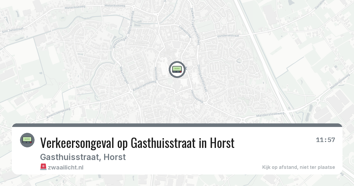Verkeersongeval op Gasthuisstraat in Horst — 6 jul 2026