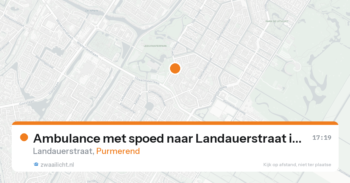 Ambulance met spoed naar Landauerstraat in Purmerend — 25 aug 2026