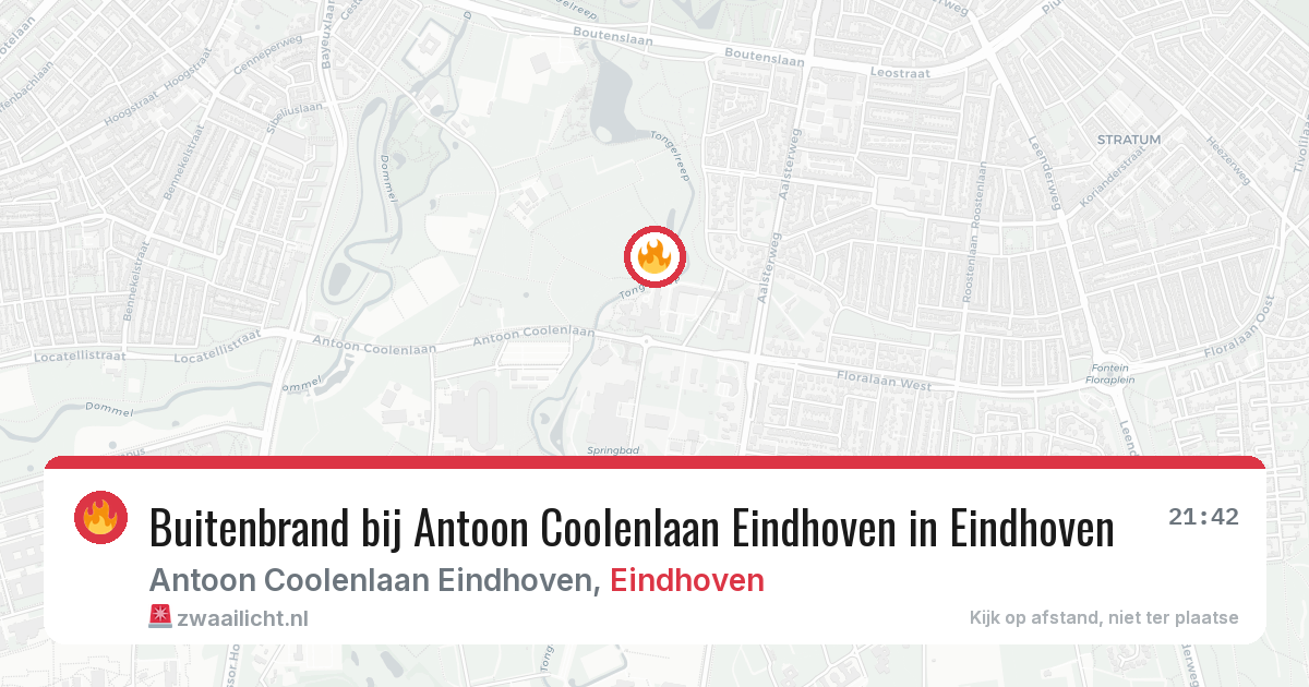Buitenbrand bij Antoon Coolenlaan Eindhoven in Eindhoven — 28 jul 2026