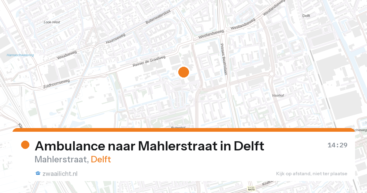 Ambulance naar Mahlerstraat in Delft — 28 aug 2026