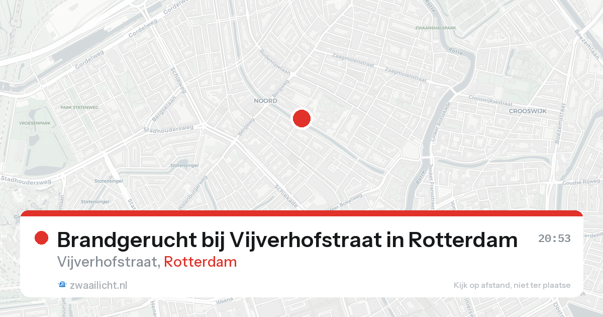 Brandgerucht bij Vijverhofstraat in Rotterdam — 24 aug 2026