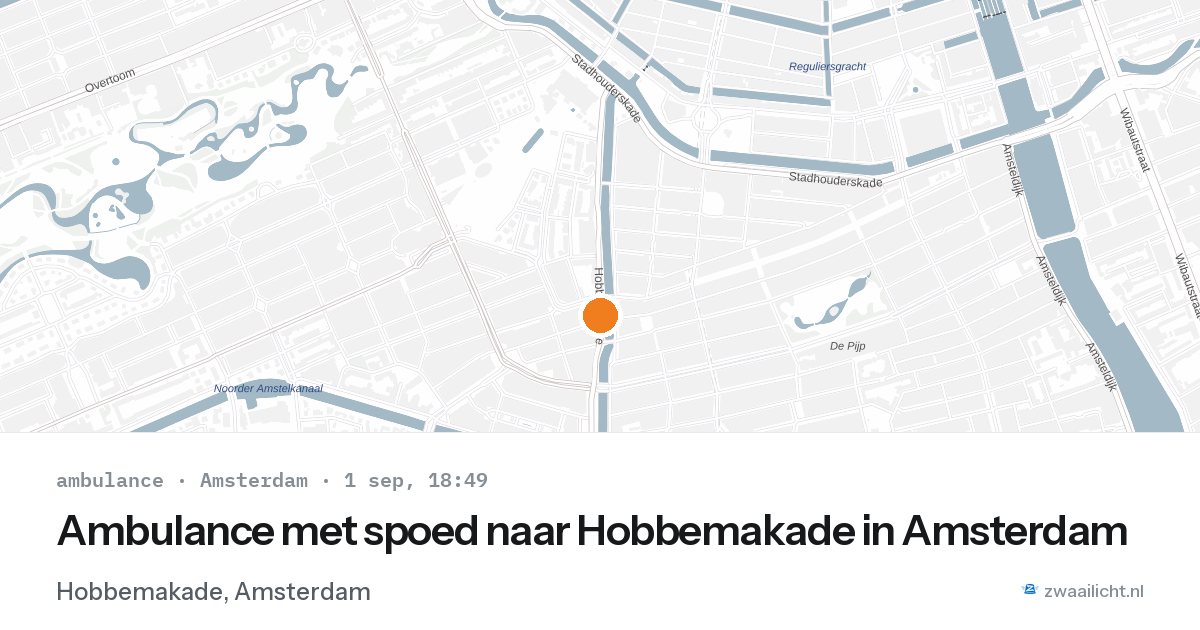 Ambulance met spoed naar Hobbemakade in Amsterdam — 1 sep 2026