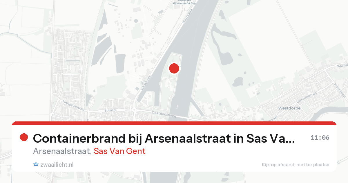 Containerbrand bij Arsenaalstraat in Sas Van Gent — 18 aug 2026