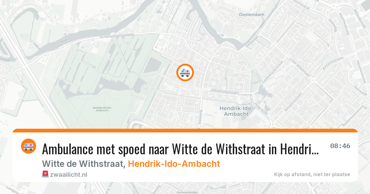 Ambulance met spoed naar Witte de Withstraat in Hendrik-Ido-Ambacht — 30 mei 2026