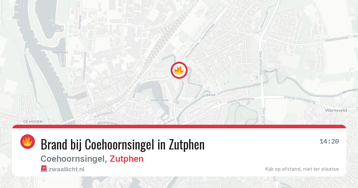 Brand bij Coehoornsingel in Zutphen — 13 aug 2026