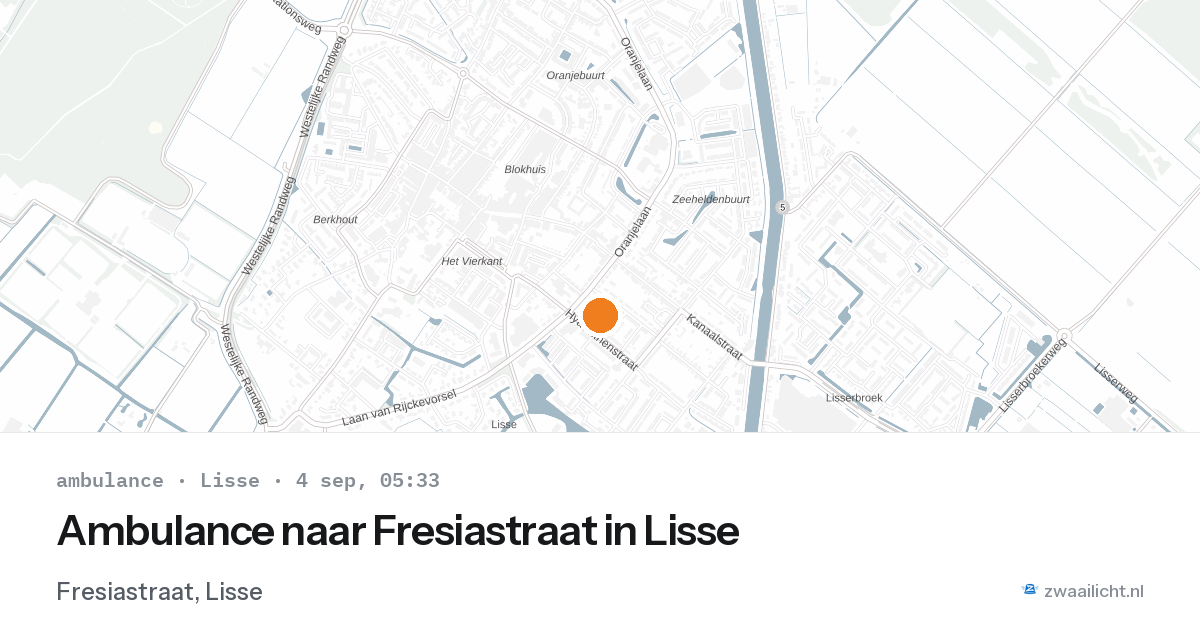 Ambulance naar Fresiastraat in Lisse — 4 sep 2026