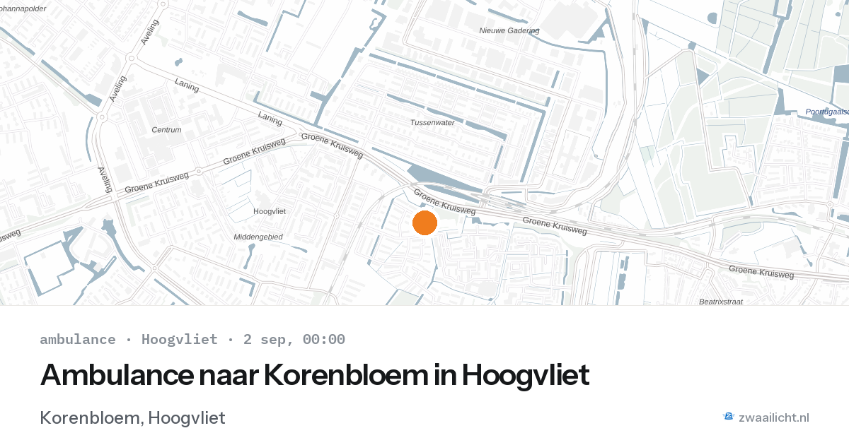 Ambulance naar Korenbloem in Hoogvliet — 1 sep 2026
