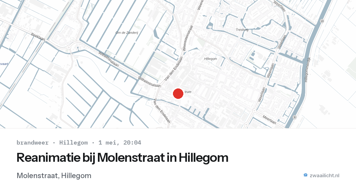 Reanimatie bij Molenstraat in Hillegom — 1 mei 2026