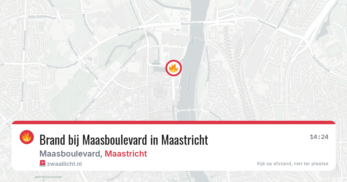 Brand bij Maasboulevard in Maastricht — 27 jun 2026