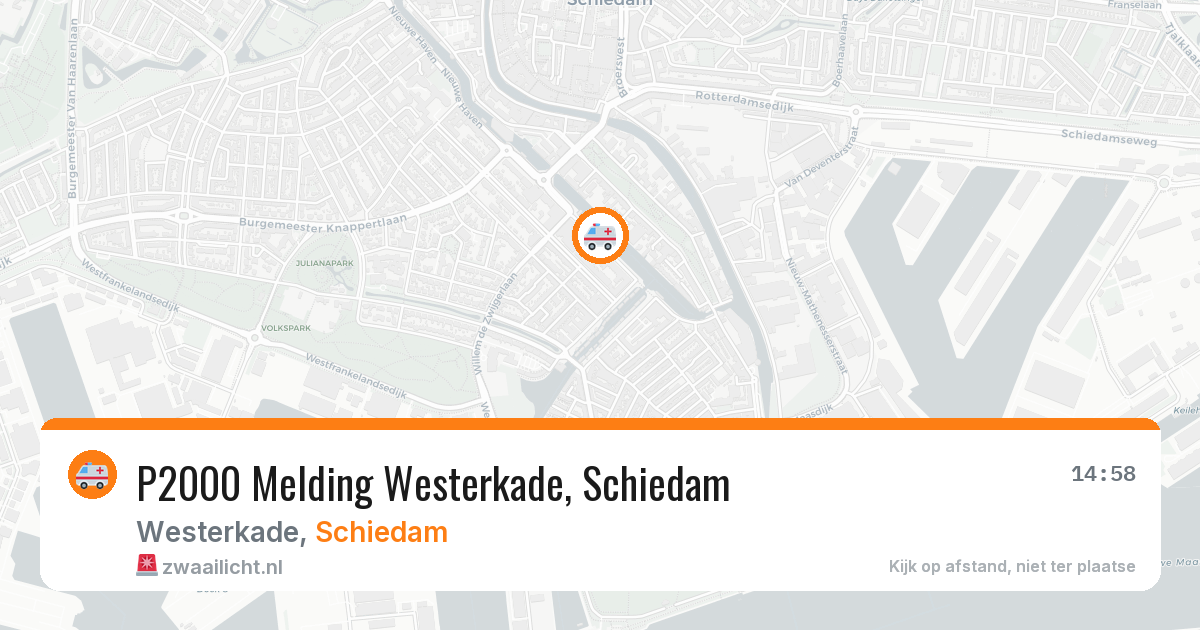 P2000 Melding Westerkade, Schiedam — 15 mei 2026
