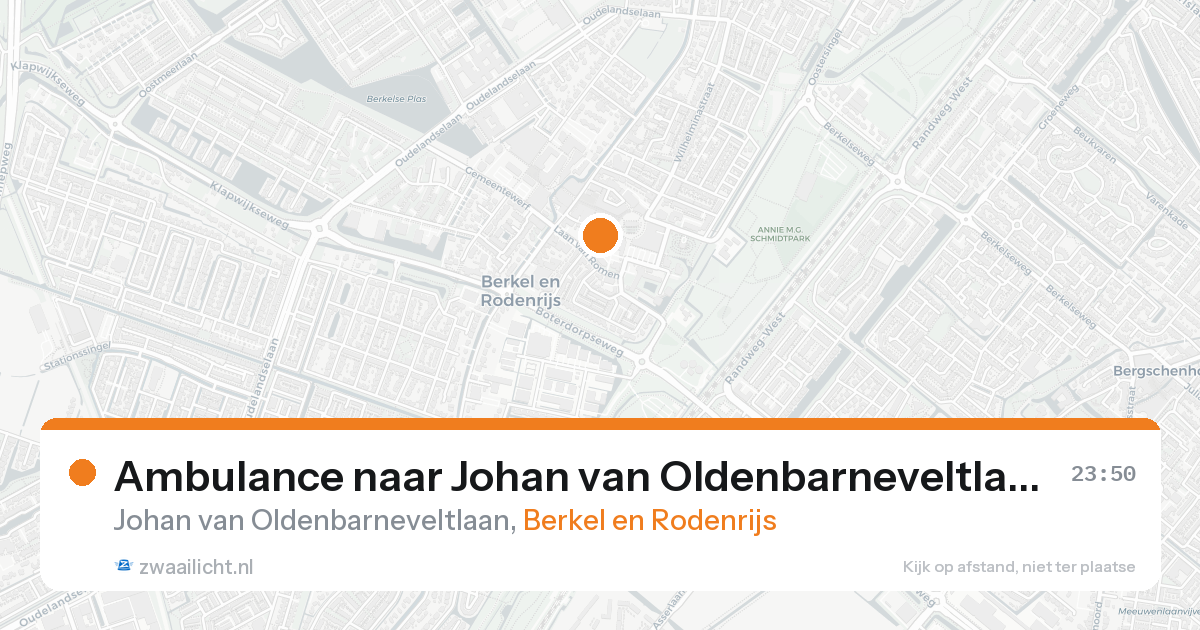 Ambulance naar Johan van Oldenbarneveltlaan in Berkel en Rodenrijs — 23 aug 2026