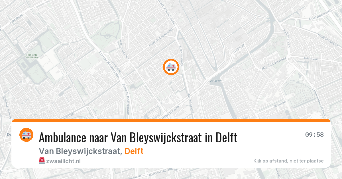 Ambulance naar Van Bleyswijckstraat in Delft — 21 mei 2026